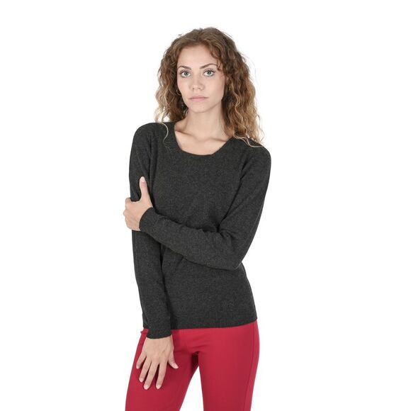 Crown of Edinburgh Cashmere Cashmere Long Sleeve Pullover Women Grigio Ferro - Picture 4 of 7